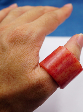 天然骆驼骨文玩扳指血料手工饰品