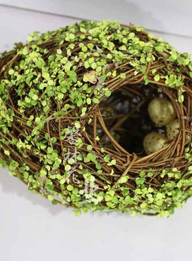 室内仿真鸟巢庭院壁挂园艺装饰品