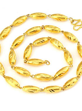 不掉色美来饰沙金马鞭链男生黄金