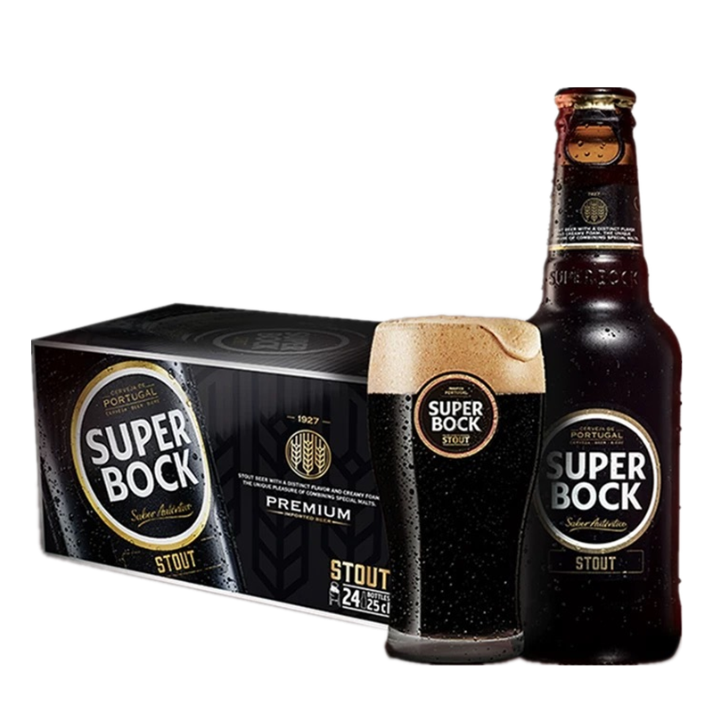 SuperBock超级波克世涛黑啤酒进口整箱250ml24瓶(2024年8月到期）