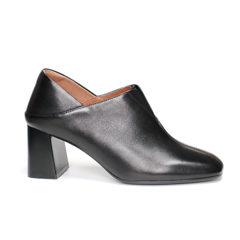 COMELY康莉2025新款方头粗跟高跟鞋羊皮松紧带深口单鞋女KYQ46559,淘宝优惠券,粉丝福利购,淘宝优惠卷