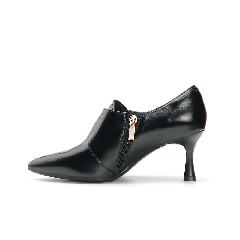 KISSCAT接吻猫2025新款尖头细跟真皮高跟鞋不累脚气质深口单鞋女,淘宝优惠券,粉丝福利购,淘宝优惠卷