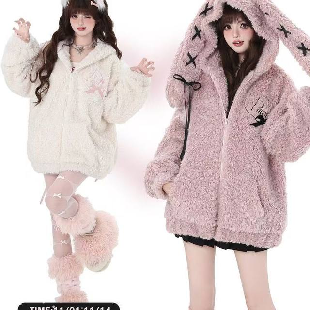 Little Rabbit Sweet Girl thickened warm lambswool jacket