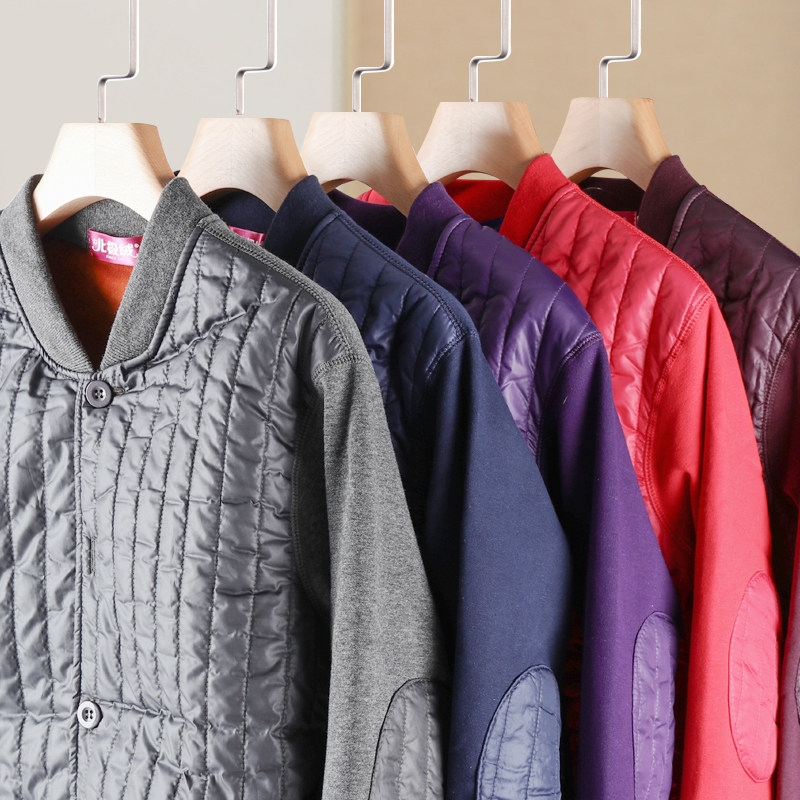 中老年人加绒加厚男士开衫长毛内衣 北极绒伊紫保暖套装