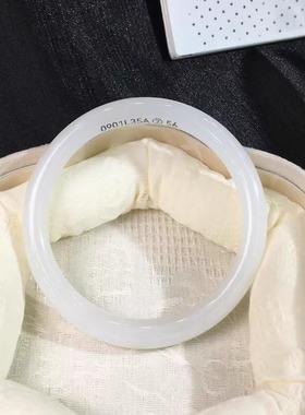 吉淼 和田白玉美人条手镯 老坑野牛沟料白度好 温润细腻