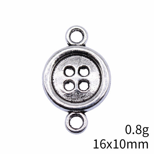 20个/包 16x10mm 古银色锌合金材质 纽扣连接件 ABD-C14152 - 图1