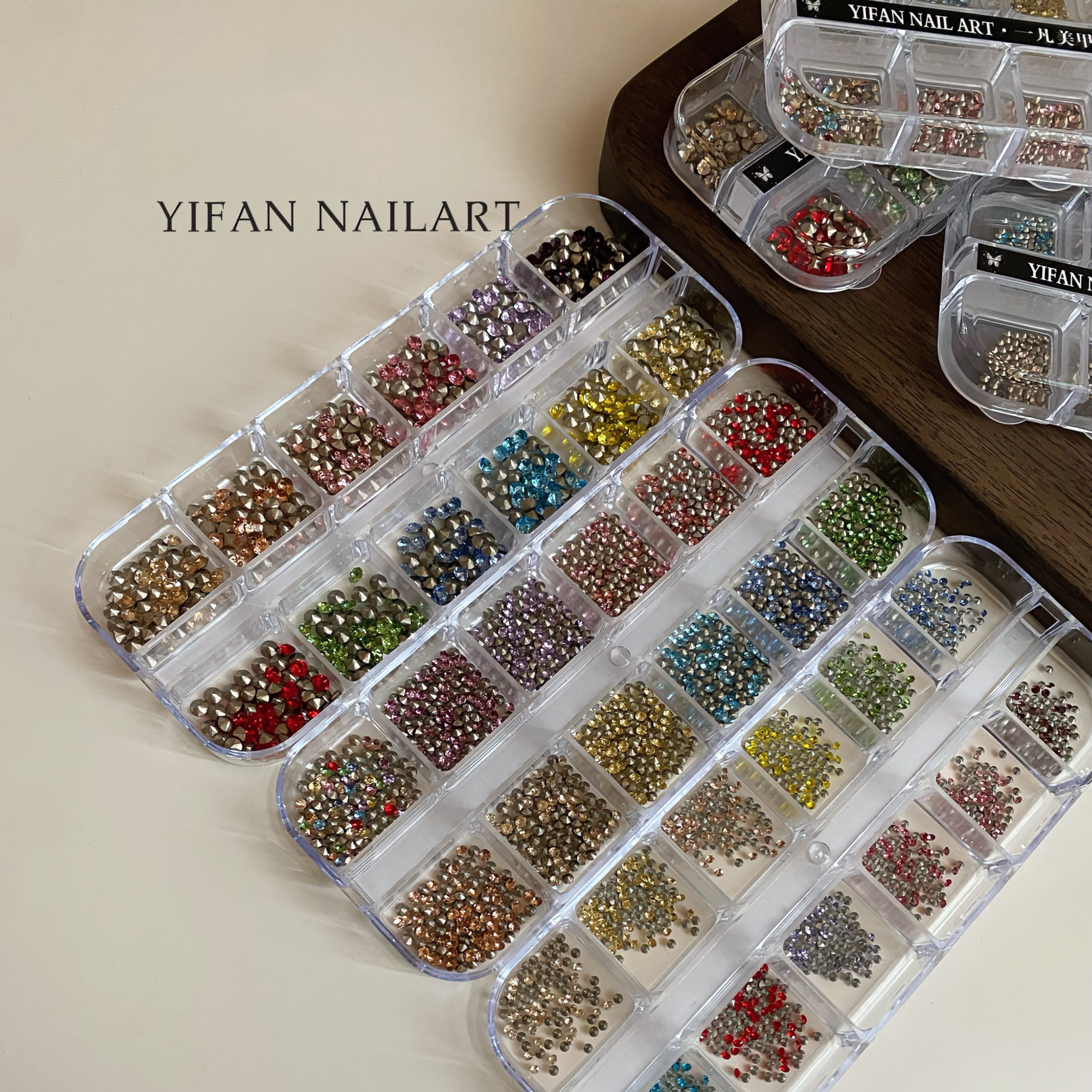 YIFANNAIL 高定33切仿华1:1圆形尖底钻 混彩填缝美甲钻S86,淘宝优惠券,粉丝福利购,淘宝优惠卷