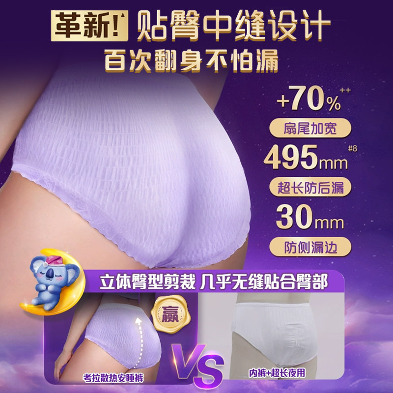 护舒宝考拉裤安睡裤女经期用防漏大姨妈安心裤夜用卫生巾拉拉安全,淘宝优惠券,粉丝福利购,淘宝优惠卷