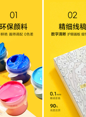花卉diy数字油画丙烯填色填充