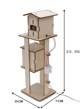 diy科技小制作物理手工拼装模型 科学实验器材学生遥控电梯升降机