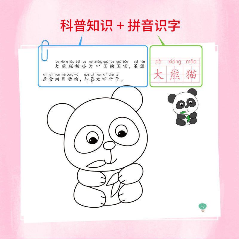 涂色大全 儿童成长启蒙书 零基础入门宝宝涂色画画绘画本 科普认知带拼音的图画书 3-4-5-6岁幼儿填色涂鸦书动物水果蔬菜食物填色