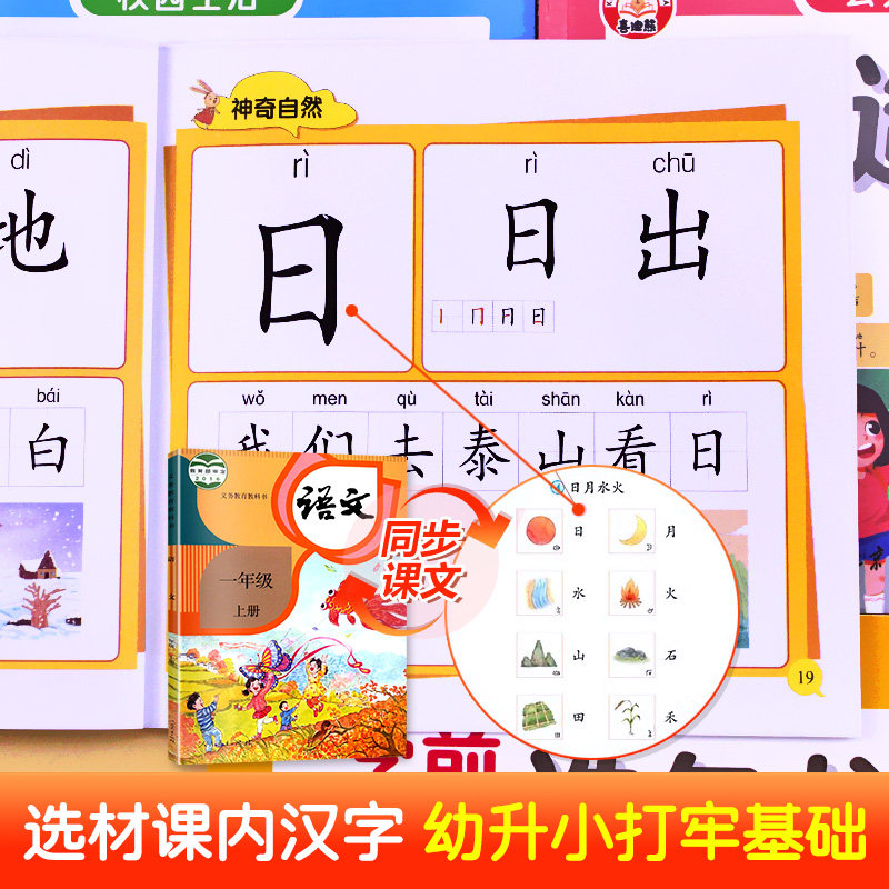 【新版】学前识字造句书全套4册 识字书幼儿认字幼儿园宝宝3-6岁幼小衔接教材启蒙早教书4-5儿童益智书籍生字组词大班学前班一年级
