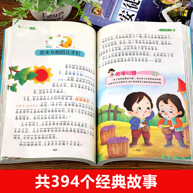 全套4册童话故事书 安徒生童话格林童话全集彩图注音版伊索寓言一千零一夜一年级二年级三年级儿童必读拼音版 - 图2