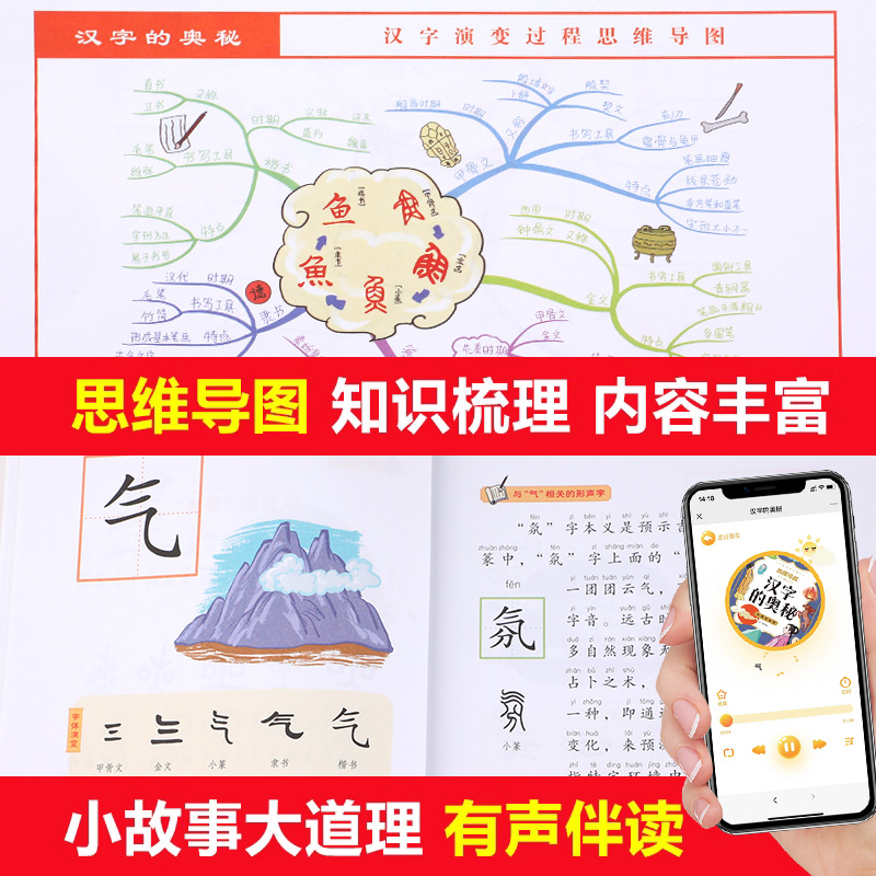 汉字的奥秘彩图注音版汉字的故事思维导图小学生一二三年级阅读课外书必读故事书绘本少儿读物老师推荐7-8-9岁必读儿童文学书籍YD-图2