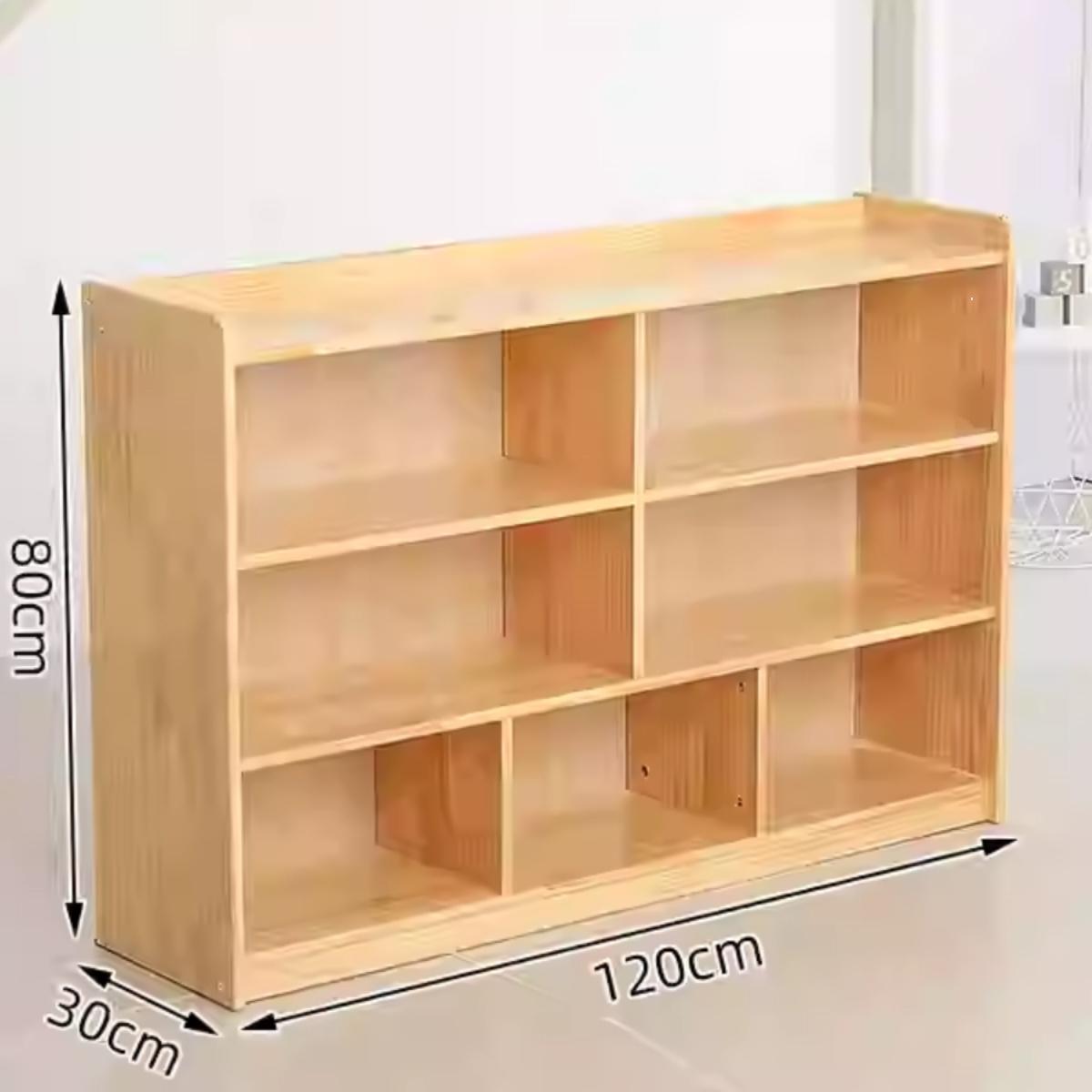 实木儿童教具柜幼儿园图书柜 学生收纳柜松木玩具柜自由组合书架 - 图1