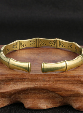 2022新款实心手镯做旧黄铜