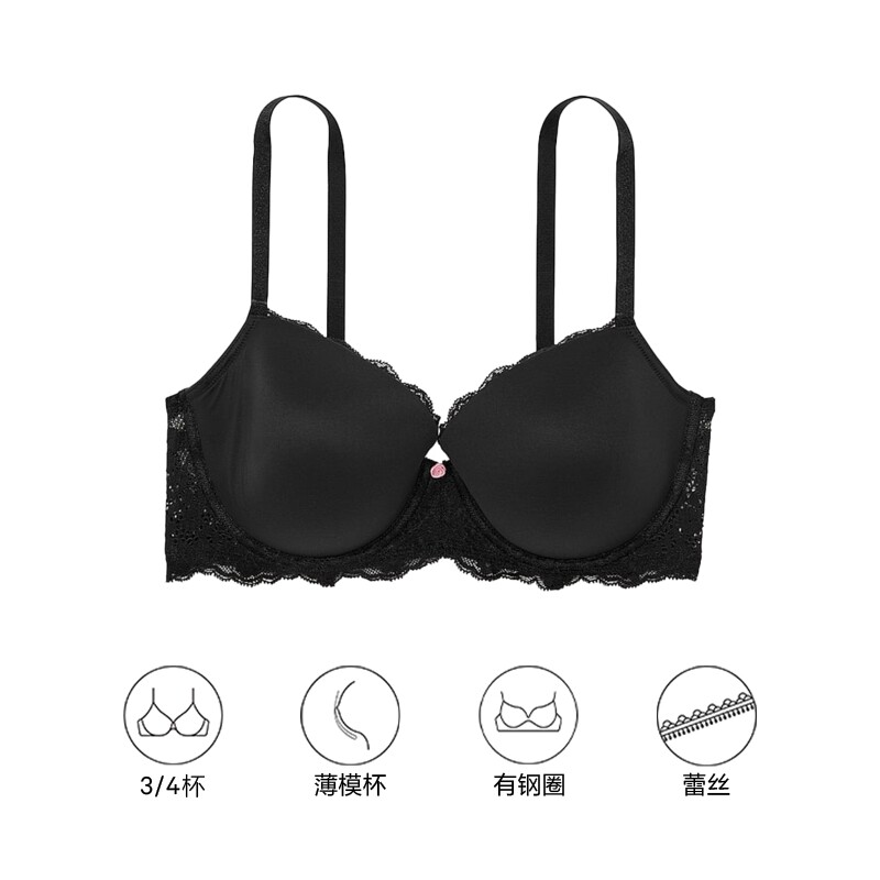 维密梦幻蕾丝简约薄垫文胸