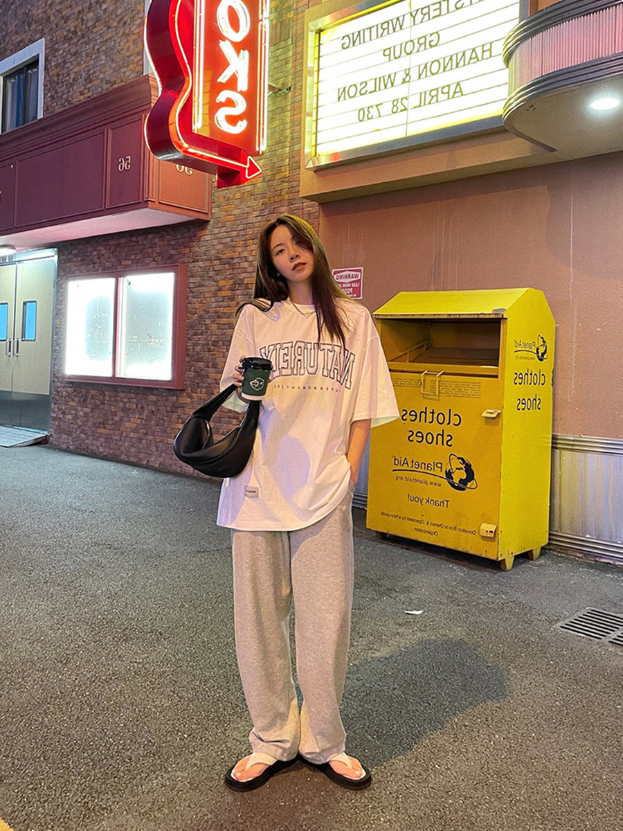 韩版灰色高腰阔腿休闲卫裤女夏学生宽松束脚春秋薄款直筒运动裤子,淘宝优惠券,粉丝福利购,淘宝优惠卷