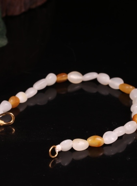 惹石新疆和田玉籽料多宝随形手链