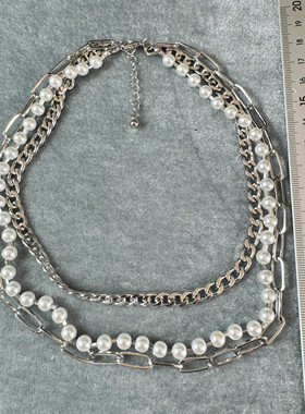 2.13尾货孤品微瑕欧美外贸原单出口百搭简约气质项链锁骨链多层