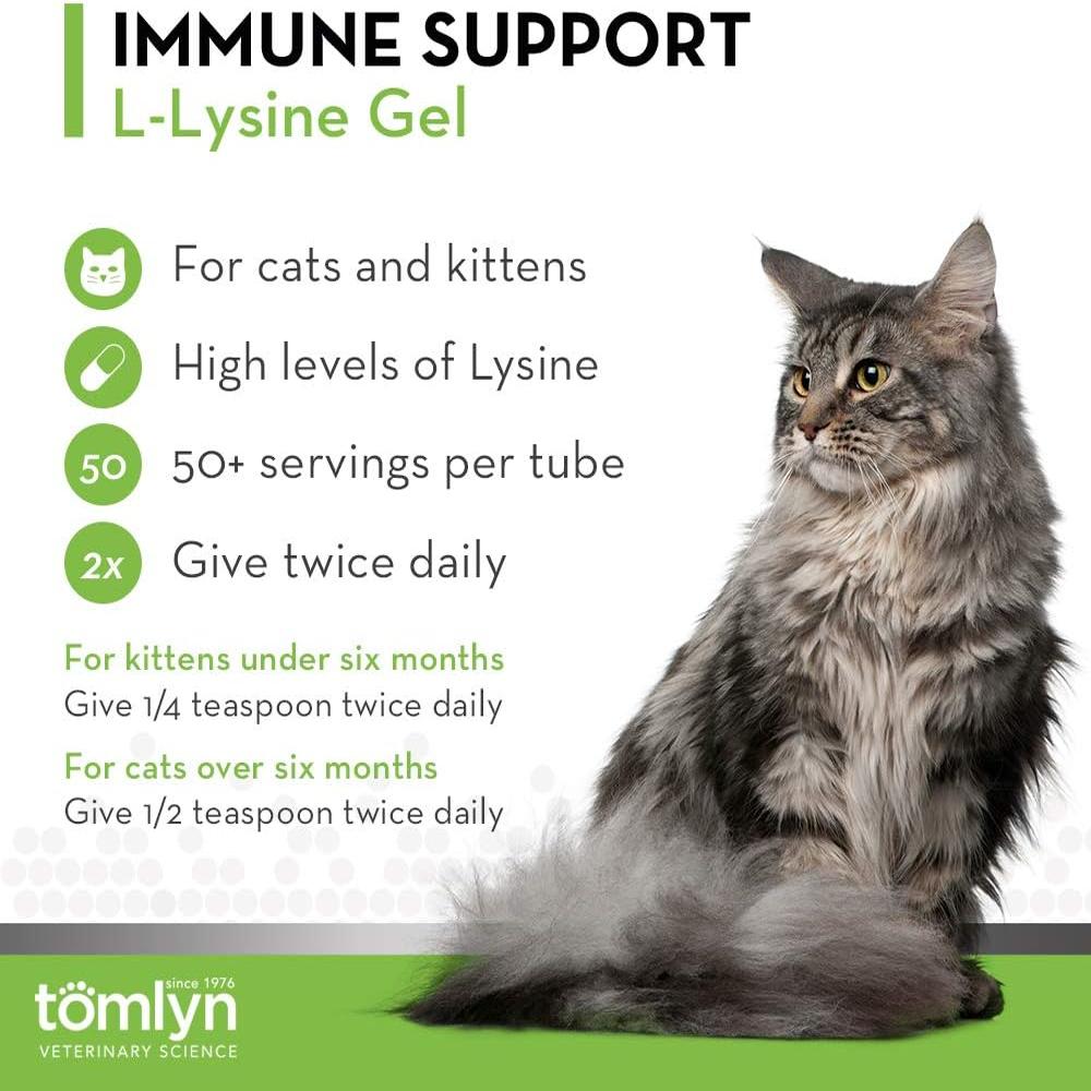 美国直邮 Tomlyn Immune Support Daily L-Lysine 猫免疫支持补剂 - 图0
