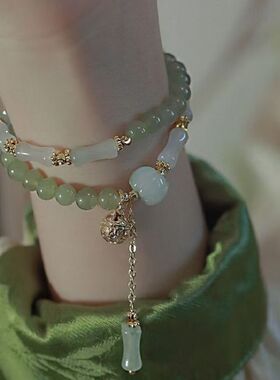 新中式竹节串珠手工手链复古礼物