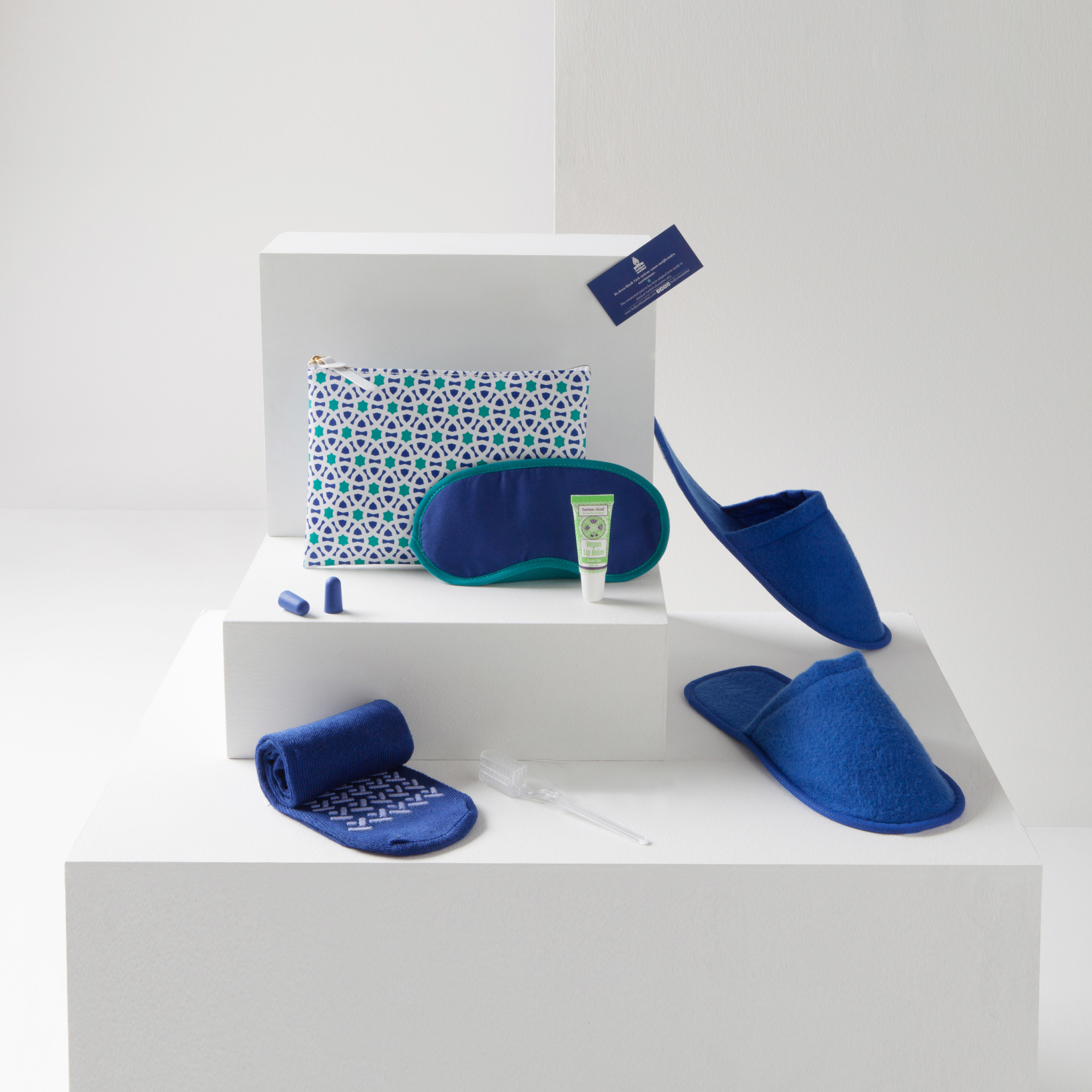 土航定制！旅行6件套！艺术图案洗漱包小号化妆包拖鞋眼罩袜套装 - 图3