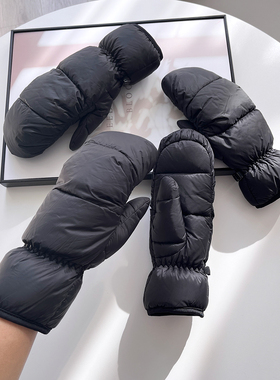 户外防水保暖羽绒闷指滑雪手套