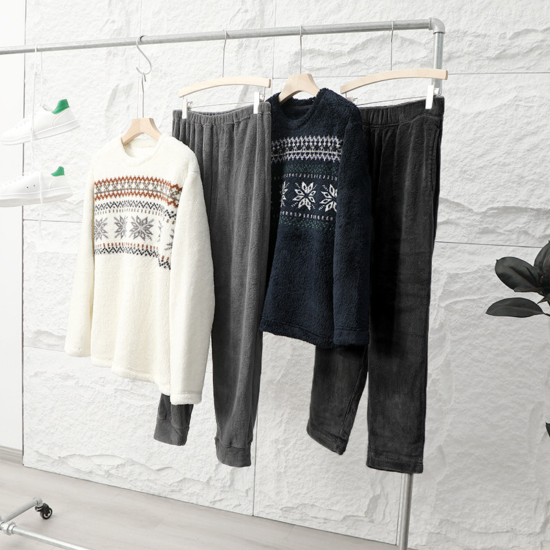 老客必入！费尔岛风！日单珊瑚绒柔软秋冬情侣睡衣家居服长袖套装,淘宝优惠券,粉丝福利购,淘宝优惠卷