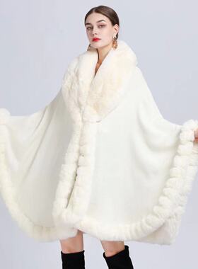 Winter Warm Shawl Thick Women Loose Shawl Faux Fur Evening