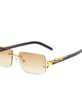 Women Sunglasses Sun Glasses时尚无框切边太阳镜男女潮墨镜典雅