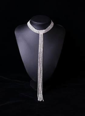 欧美多层水钻流苏长款时尚饰品