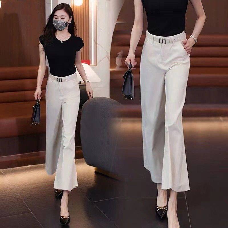 高档阔腿九分裤女2025春夏季新款高腰显瘦休闲裤宽松直筒西装裤子,淘宝优惠券,粉丝福利购,淘宝优惠卷