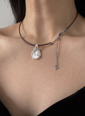 炫彩花瓣珍珠锁骨链甜酷休闲