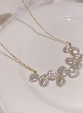 炫彩小花瓣异形巴洛克锁骨链