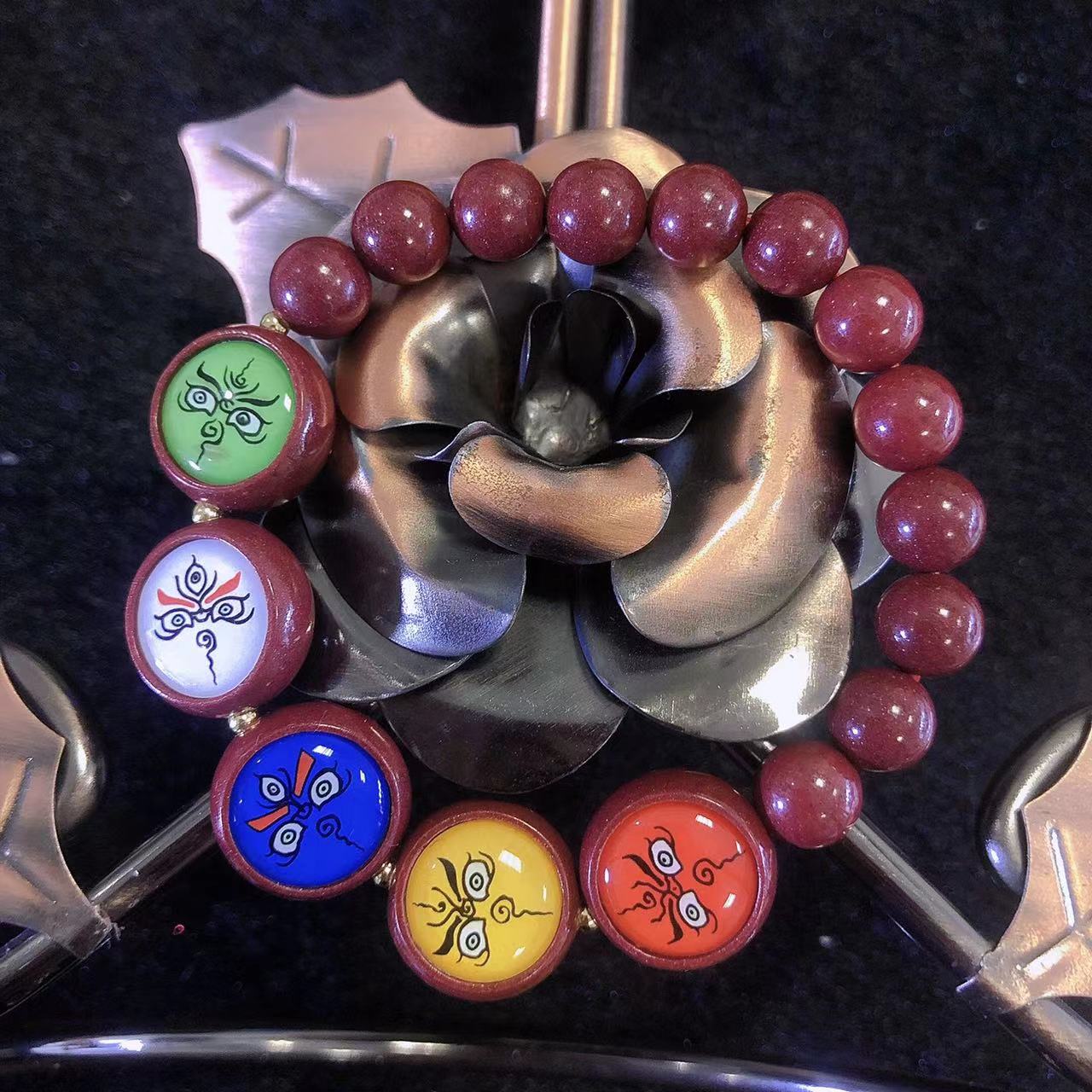 天然高含砂量朱砂紫晶砂唐采手链女湘西男士款龙年转运情侣手链 - 图2