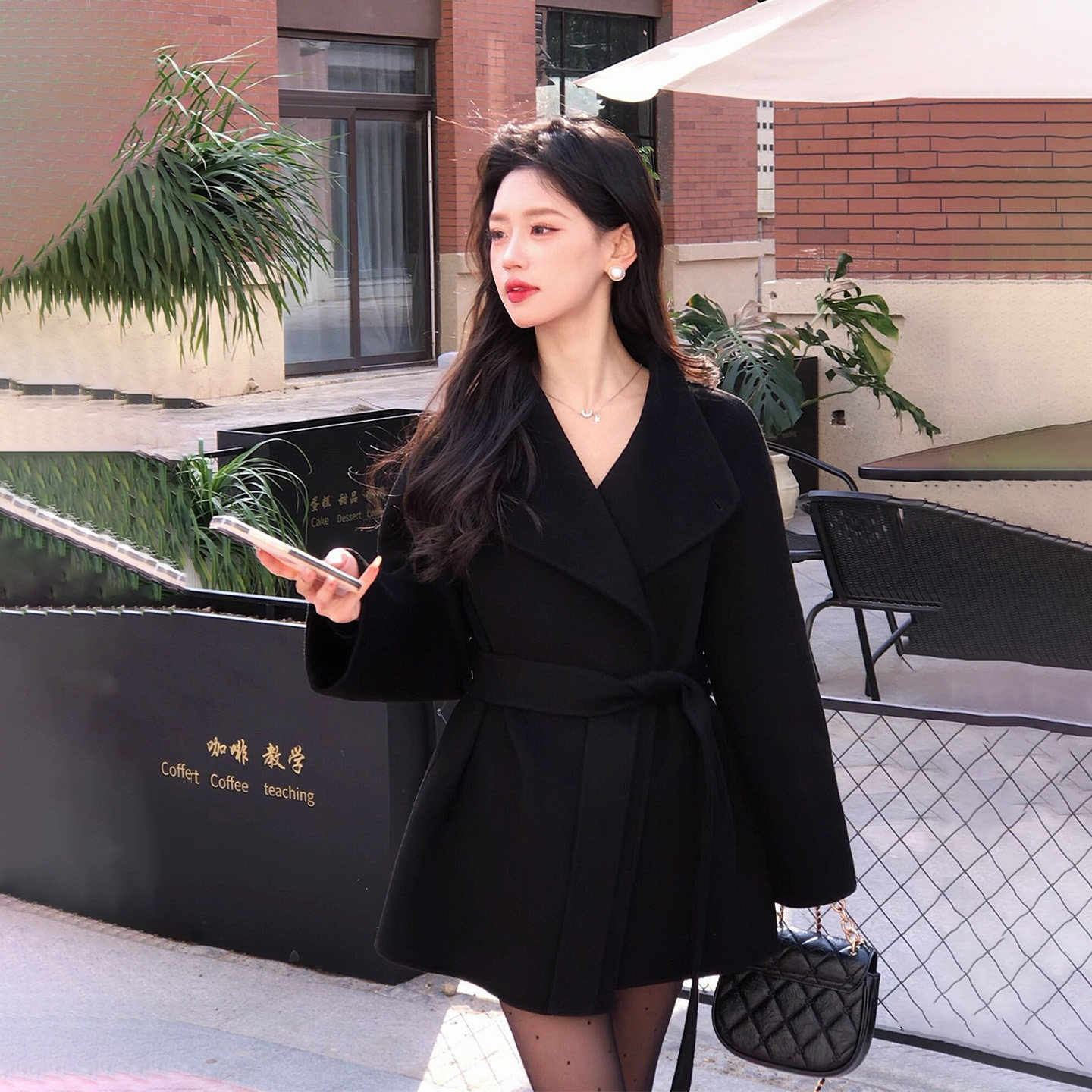 100%羊毛韩系双面呢大衣女超好看小个子高级感收腰气质羊毛呢外套,淘宝优惠券,粉丝福利购,淘宝优惠卷