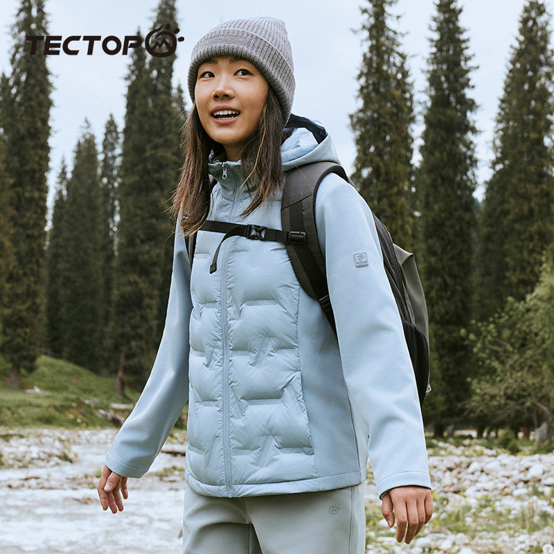 探拓户外秋冬季男女旅行保暖运动夹克外套情侣防风轻薄休闲羽绒服