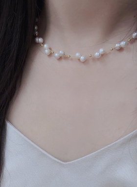 -感设计款珍珠项链长项链(配盒子)(天然淡水珍珠)XL1886