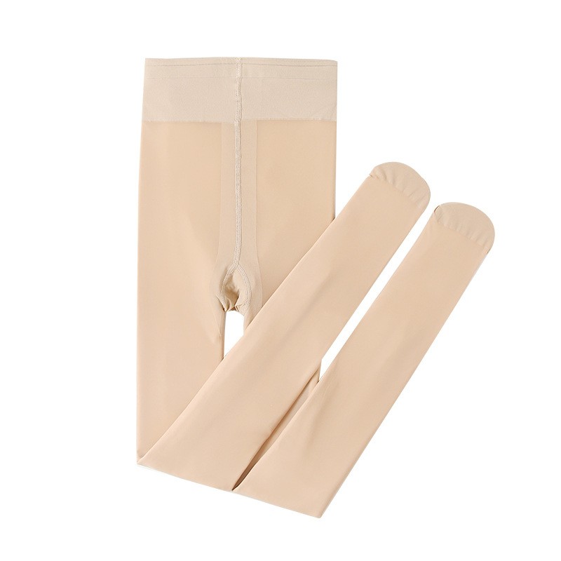 光腿神器女秋冬薄款裸感双层加绒加厚超自然隐形丝袜假透肉打底裤 - 图3