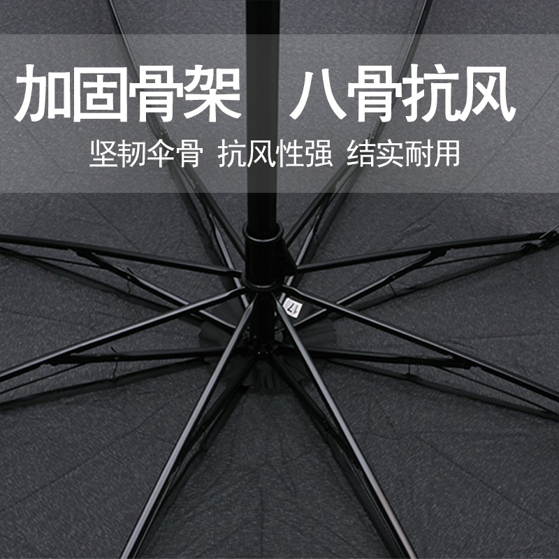 雨伞折叠黑色学生男士黑男生简约女遮阳防晒晴雨两用伞手动黑伞-图0