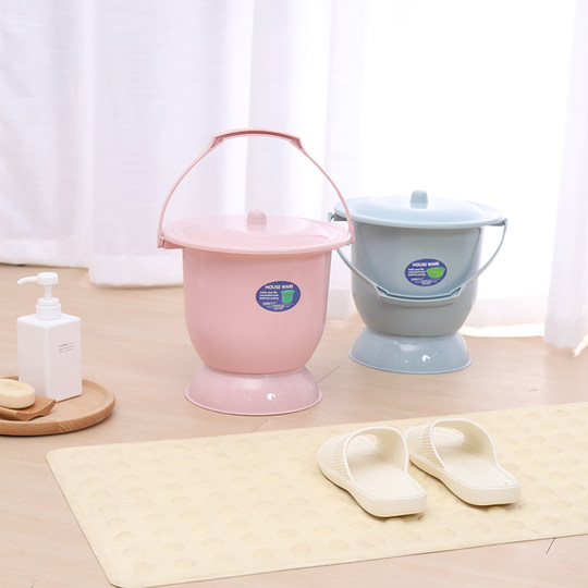 Spucknapfglas Urintopf Erwachsener Nachttopf Verdickter tragbarer Urineimer mit Deckel für den Heimgebrauch für das Schlafzimmer schwangerer Frauen mit hohen Füßen