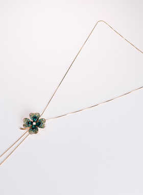 民匠工坊四叶草毛衣链两用胸针