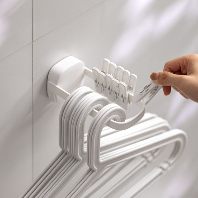 Chasing Moon and White Storage Clothes Hanger Wall Hanger