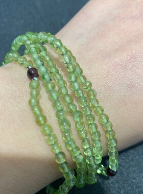 天然橄榄石点缀多层手链