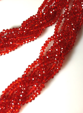 欧美款大红色水晶麻花毛衣链