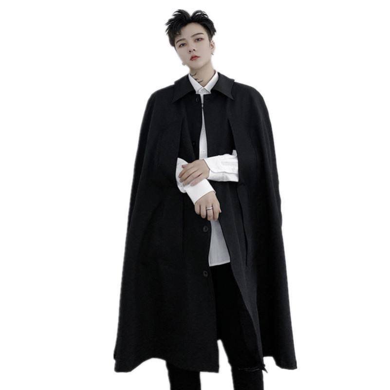 秋装山本风暗黑系宽松无袖男士斗篷 慕苑风衣