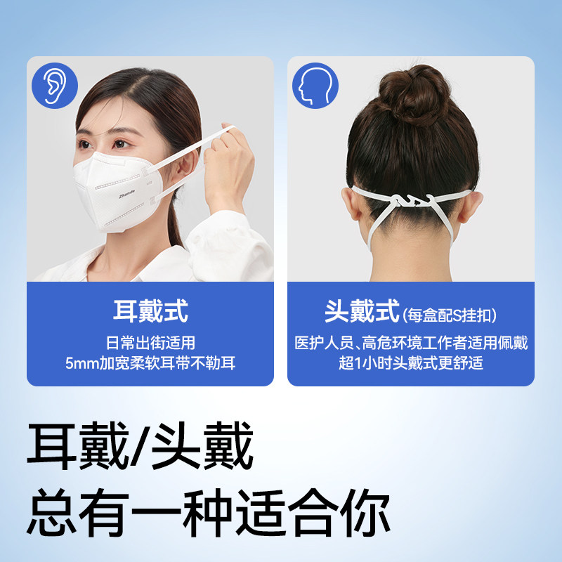 振德 n95型医用防护口罩医疗级别一次性3d专用立体型成人儿童耳戴