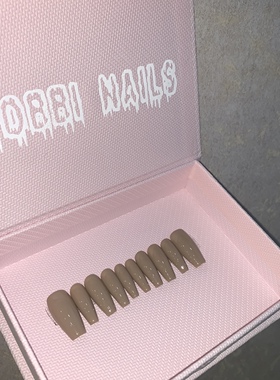 BOBBI NAILS 欧美大蜜美甲纯色 裸色裸棕色成品穿戴甲片