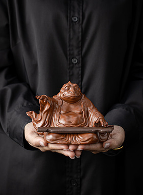 宇轩 创意蟾仙抚琴茶宠摆件家居客厅博古架茶桌办公金蟾装饰摆设